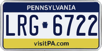 PA license plate LRG6722