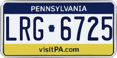 PA license plate LRG6725