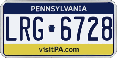 PA license plate LRG6728