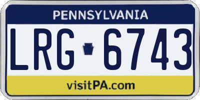 PA license plate LRG6743
