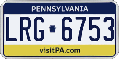 PA license plate LRG6753