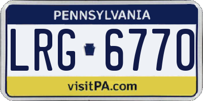 PA license plate LRG6770