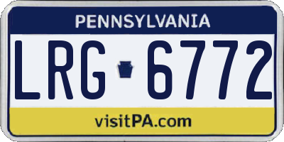 PA license plate LRG6772