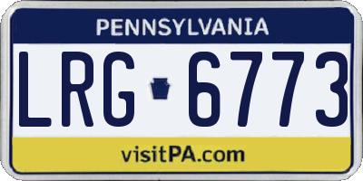 PA license plate LRG6773