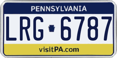 PA license plate LRG6787