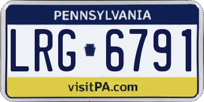 PA license plate LRG6791