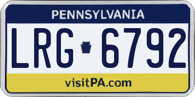 PA license plate LRG6792
