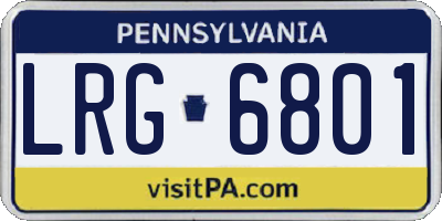 PA license plate LRG6801