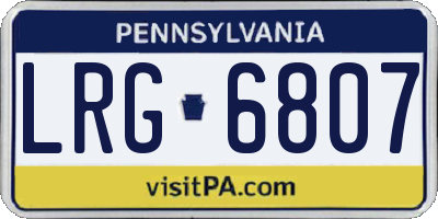 PA license plate LRG6807
