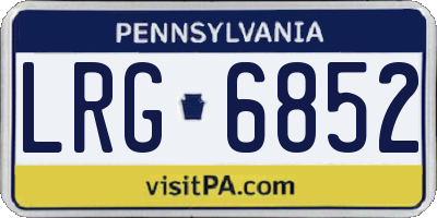 PA license plate LRG6852