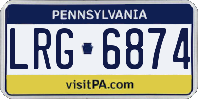 PA license plate LRG6874