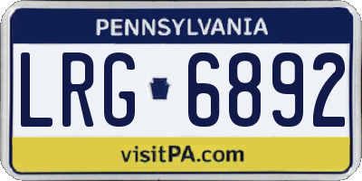 PA license plate LRG6892