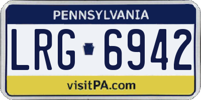 PA license plate LRG6942