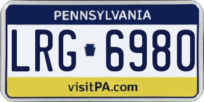 PA license plate LRG6980