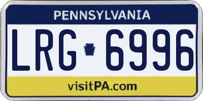 PA license plate LRG6996