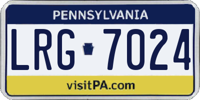 PA license plate LRG7024