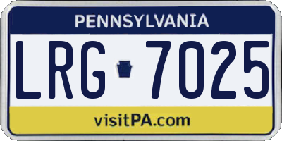 PA license plate LRG7025