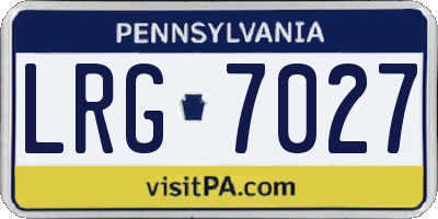 PA license plate LRG7027