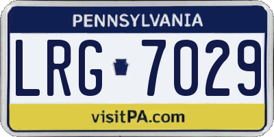 PA license plate LRG7029