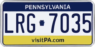 PA license plate LRG7035