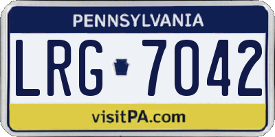 PA license plate LRG7042