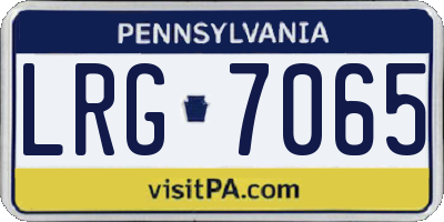 PA license plate LRG7065