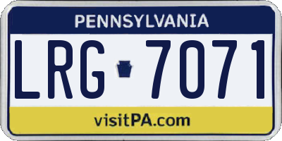 PA license plate LRG7071