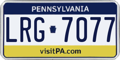 PA license plate LRG7077