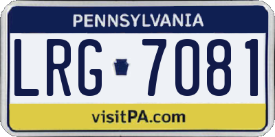 PA license plate LRG7081