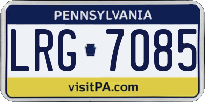 PA license plate LRG7085