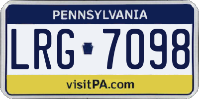 PA license plate LRG7098