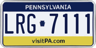 PA license plate LRG7111
