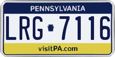 PA license plate LRG7116