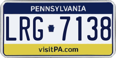 PA license plate LRG7138
