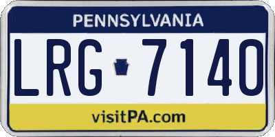 PA license plate LRG7140