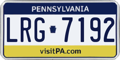 PA license plate LRG7192