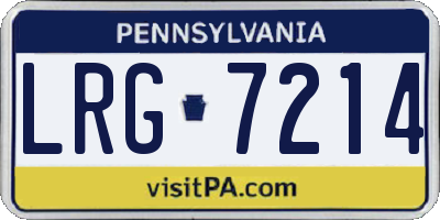 PA license plate LRG7214