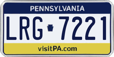 PA license plate LRG7221