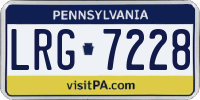 PA license plate LRG7228