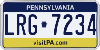 PA license plate LRG7234