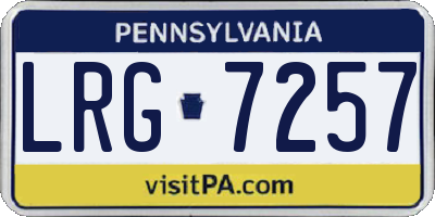 PA license plate LRG7257