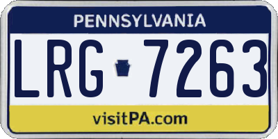 PA license plate LRG7263