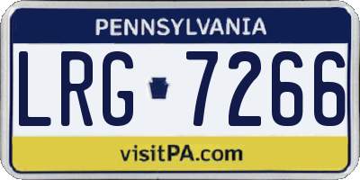 PA license plate LRG7266