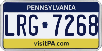 PA license plate LRG7268