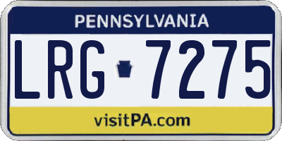 PA license plate LRG7275