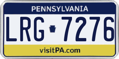 PA license plate LRG7276