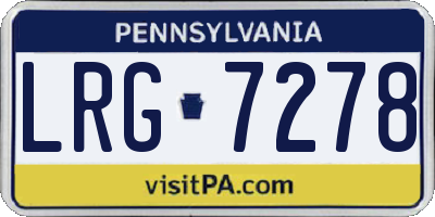 PA license plate LRG7278