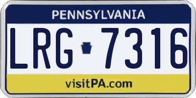 PA license plate LRG7316