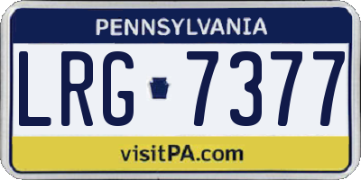 PA license plate LRG7377