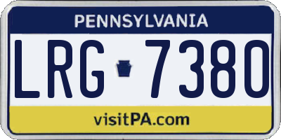 PA license plate LRG7380